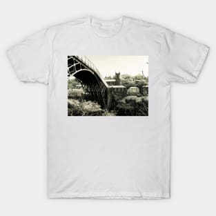 Ironbridge with Village in Spring Snow T-Shirt